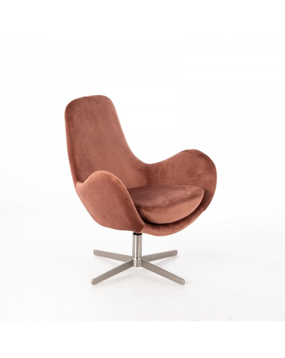 Silla olga de terciopelo y metal rosa antiguo sts - 72cm x 68cm x 85cm