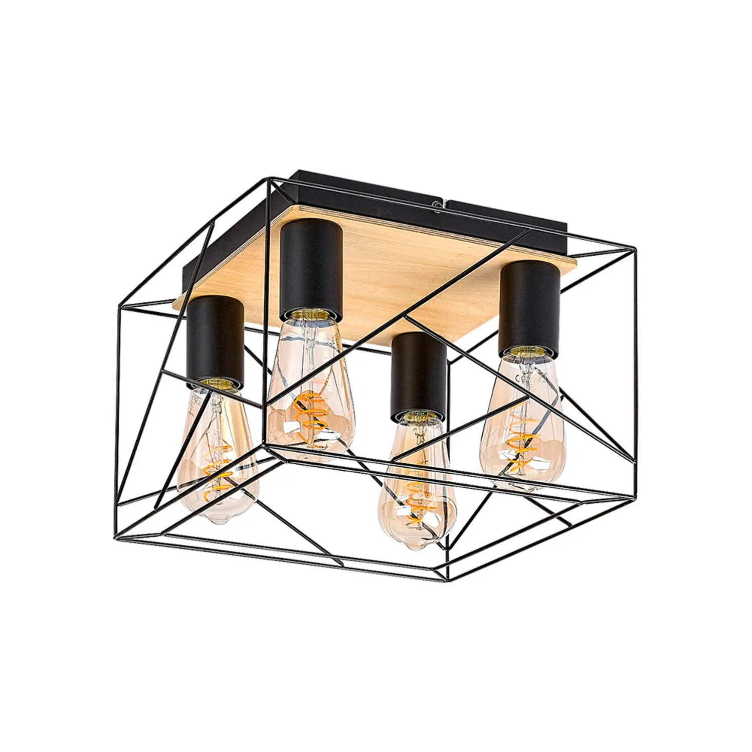 Lampa sufitowa Boire czarna 4xE27x40W drewno wym:21,5x30x30cm IP20 Rabalux