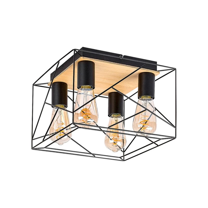Lampa sufitowa Boire czarna 4xE27x40W drewno wym:21,5x30x30cm IP20 Rabalux