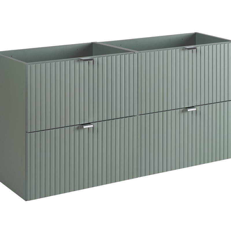 Szafka łazienkowa LINE REED GREEN 100 cm zielona wisząca ryflowane fronty 4 szuflady