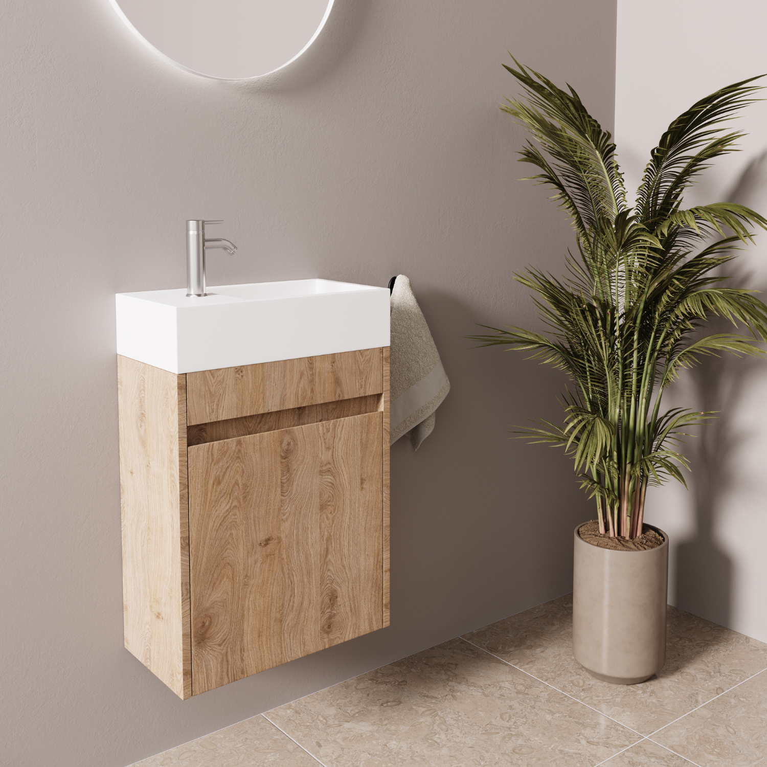 LOMAZOO meuble lave-mains Ibiza chêne clair - 40cm - 2