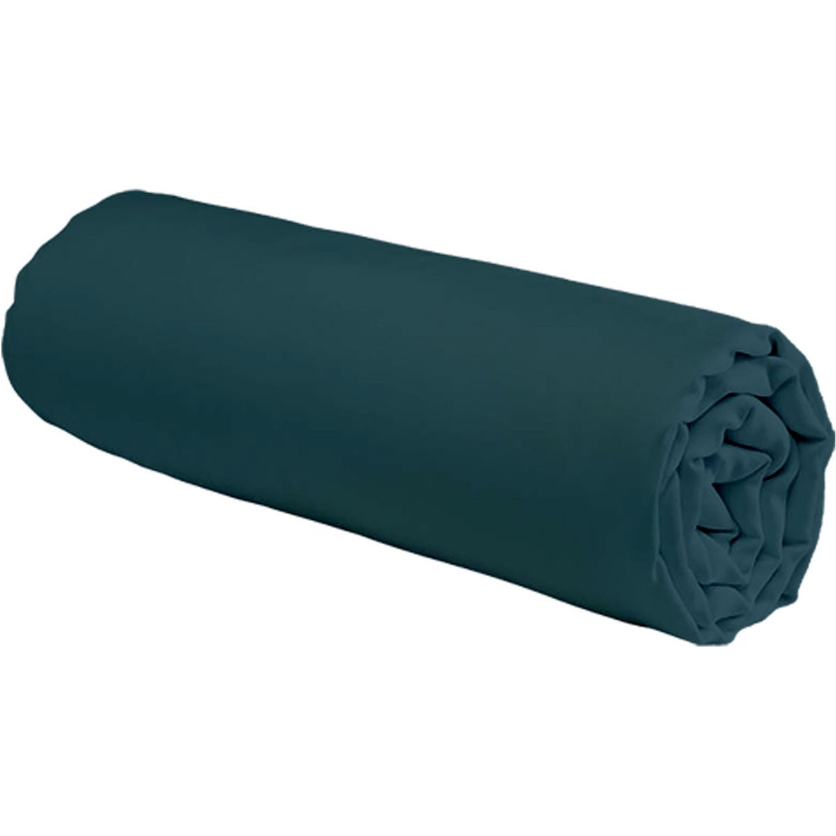 Drap housse uni en coton 57 fils pétrole 180x200cm - 2