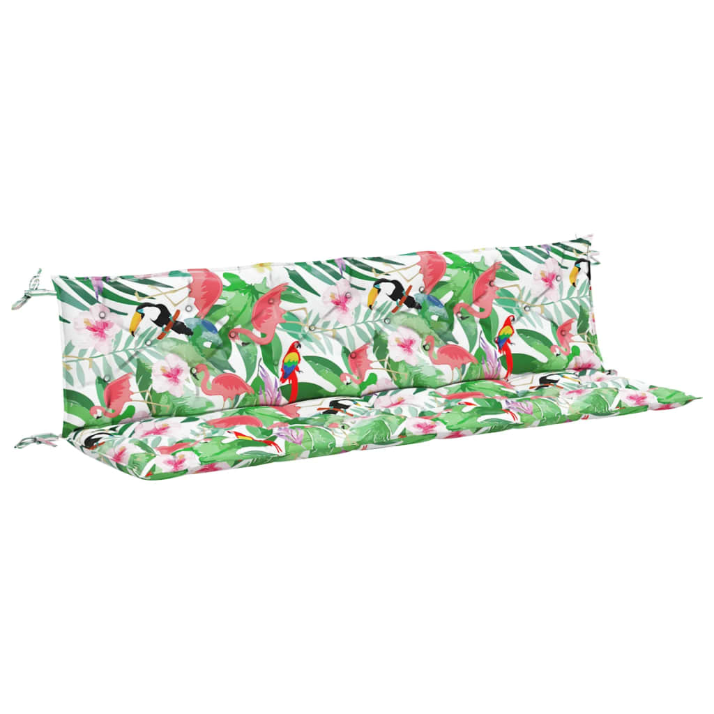 Cuscino Per Panca Da Esterno 129x50 Cm Con Motivo Floreale: Impermeabile, Spesso 8 Cm, Con Legacci Antiscivolo, Per Giardino E Patio