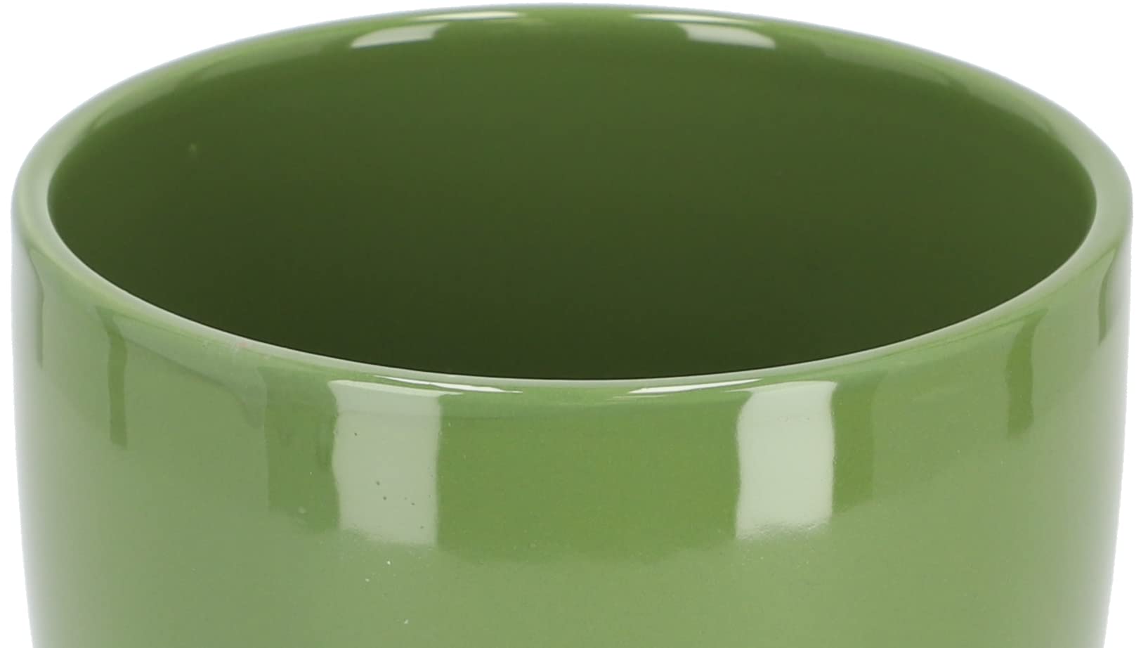 Doniczka donica osłonka ceramiczna szkliwiona z podstawą kwiaty ⌀16 zielona - KOTARBAU - 4