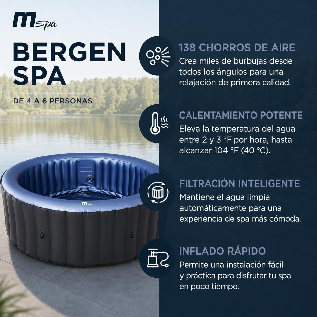 MSpa – Spa insuflável circular Bergen 4–6 pessoas - 2