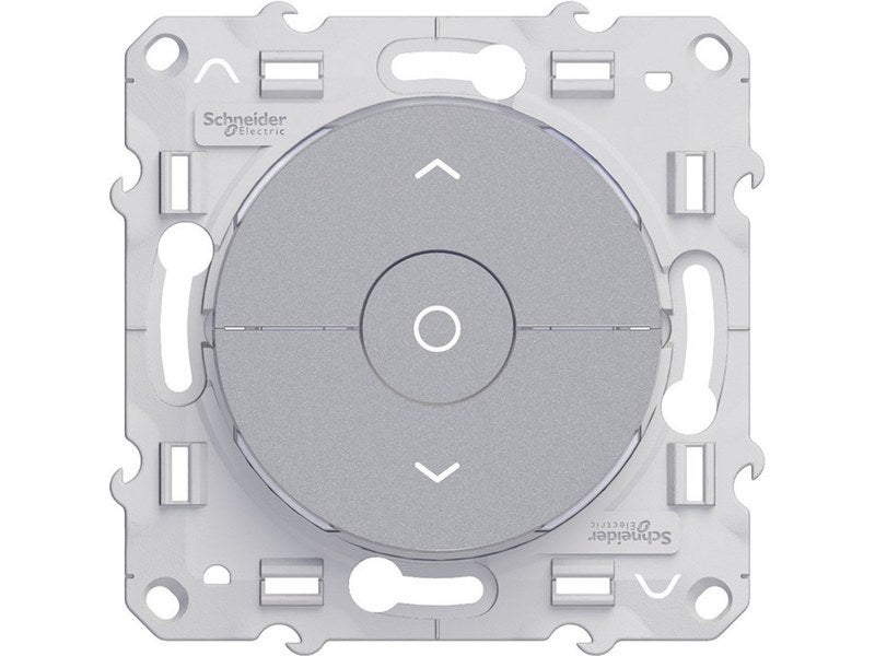 Schneider Electric Odace – Interruttore Tapparella A 3 Pulsanti (Salita/Discesa/Stop) – Colore Bianco Lucido RAL 9003 – Fissaggio A Artigli O Viti – Confezione Da 5 Pezzi