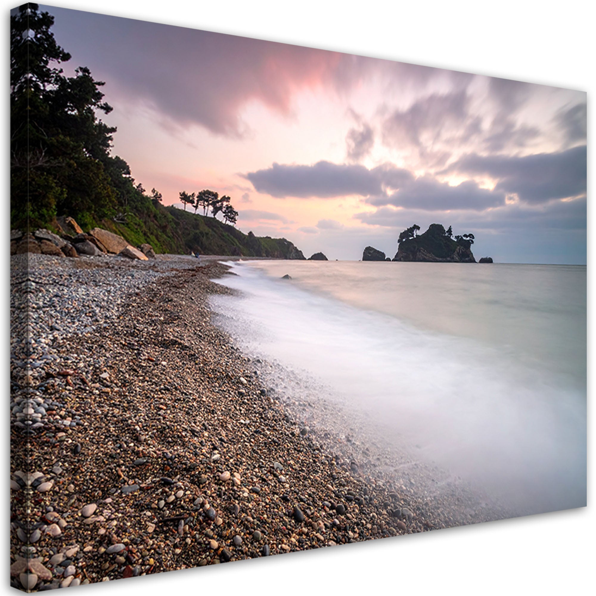 Obraz do salonu sypialni biura, Krajobraz kamienista plaża morze 120x80