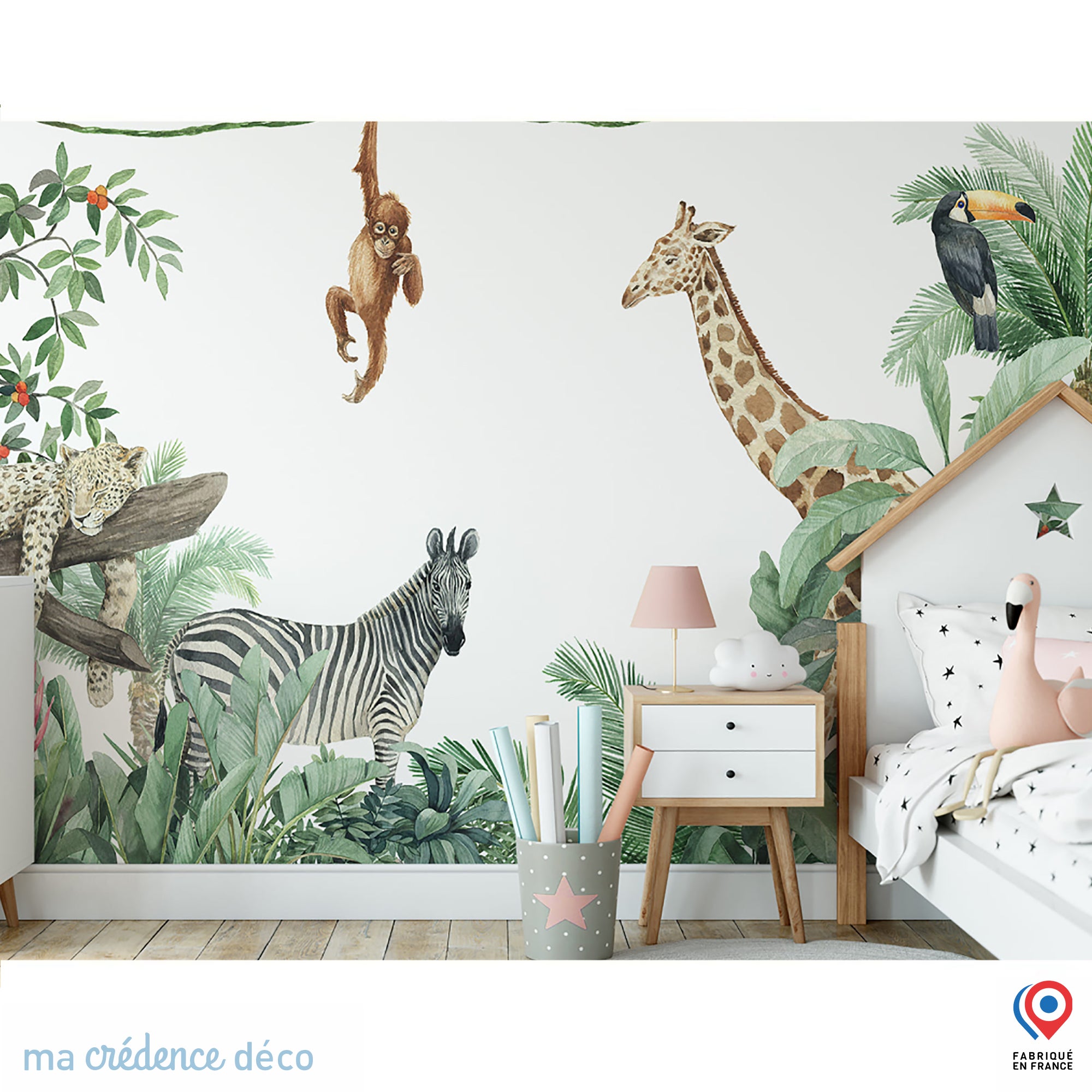 Papier Peint - Africa Animals 225x250cm - Intissé main image 1