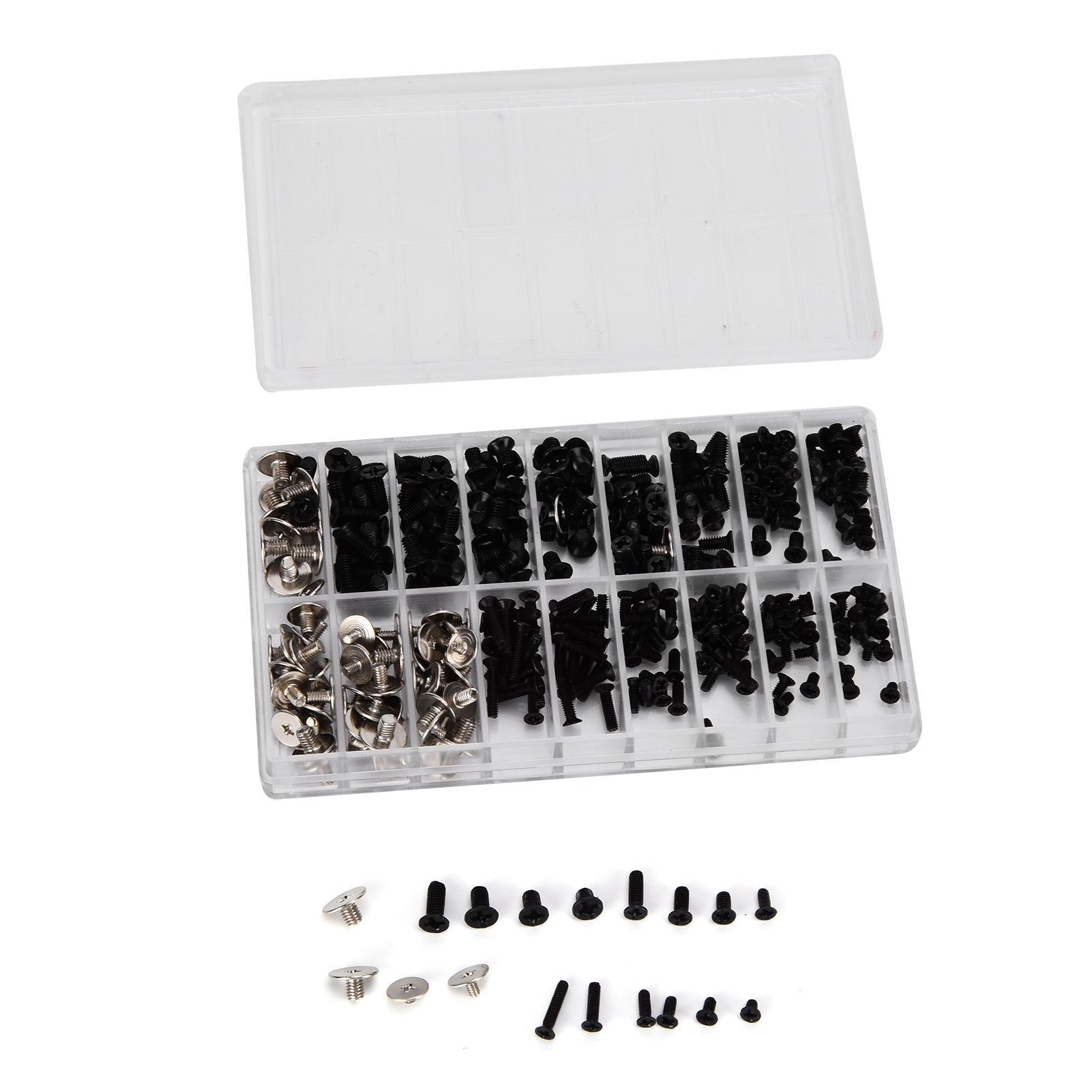 Kit 360 vis PC alliage acier M2‑M3 cruciforme, assortiment maintenance informatique - 2