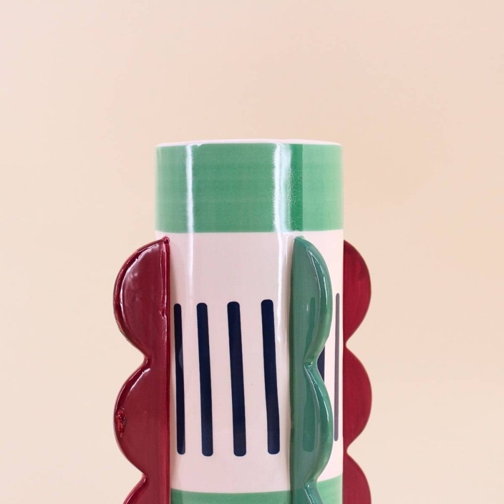 Vase imprimé coloré avec ailettes 28cm - Ornami - 3