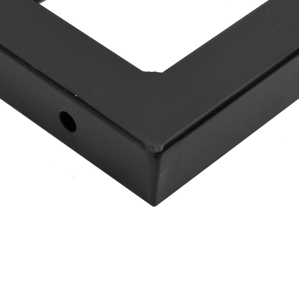 Supports d'étagères pour lavabo 2 pcs noir trapèze acier vidaXL - 8