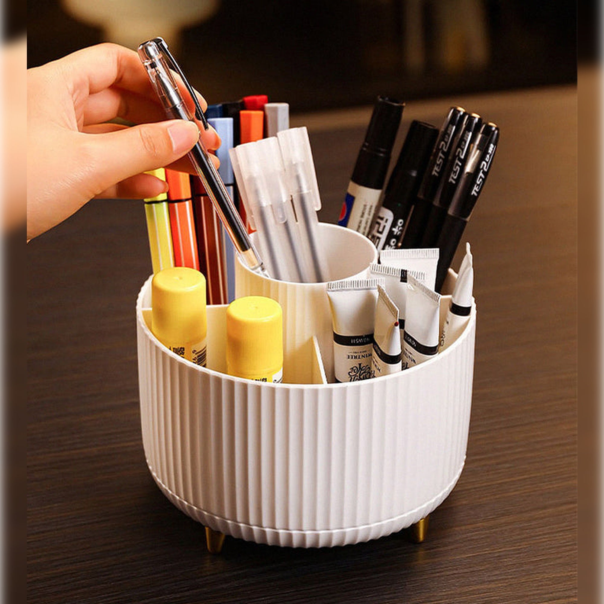 Organizador de maquillaje giratorio con 5 ranuras joybos - 3