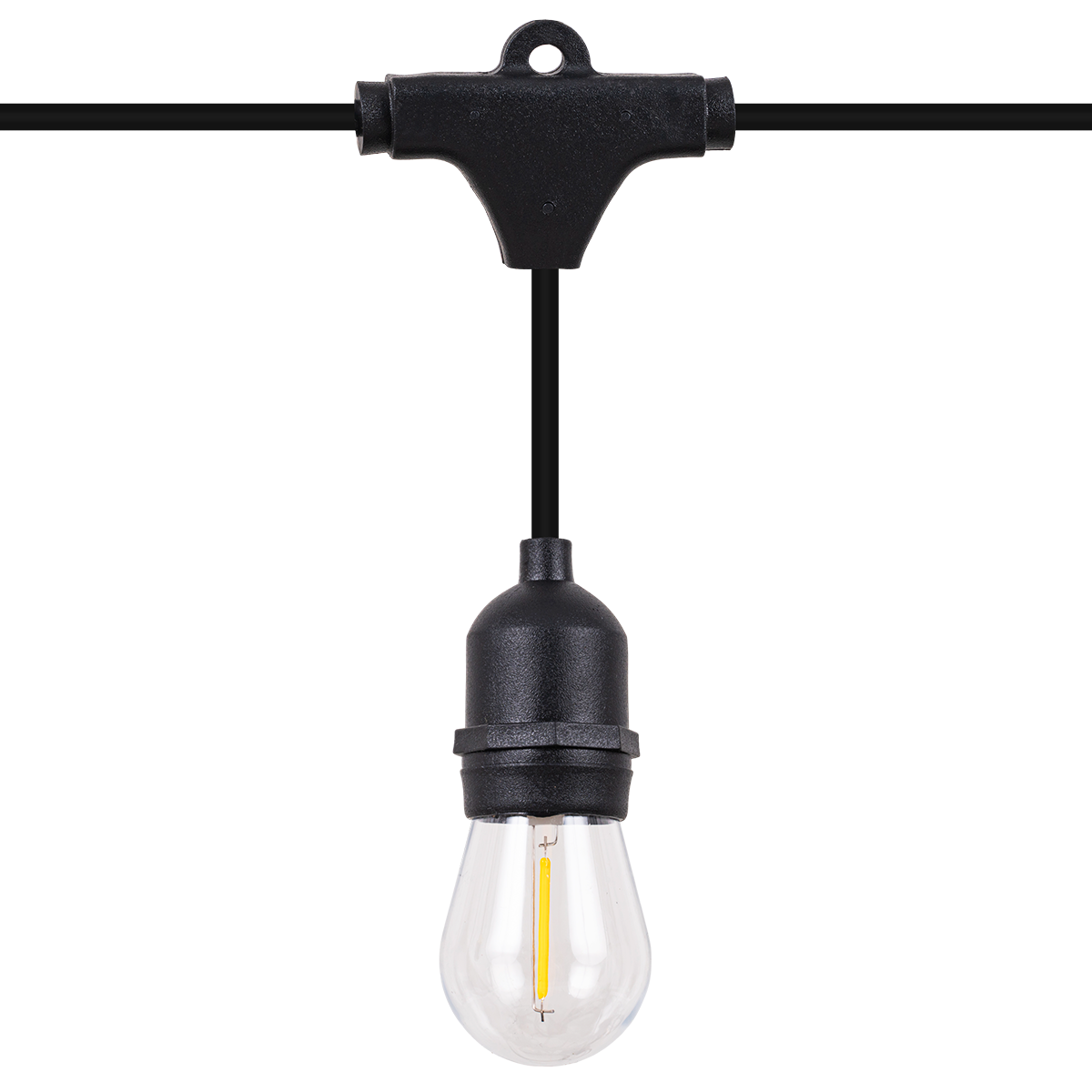 Girlanda świetlna LED ogrodowa 20 żarówek E27 Filament Oświetlenie zewnętrzne 15m Czarne Wodoodporne lampki - LEDHOFF - 5