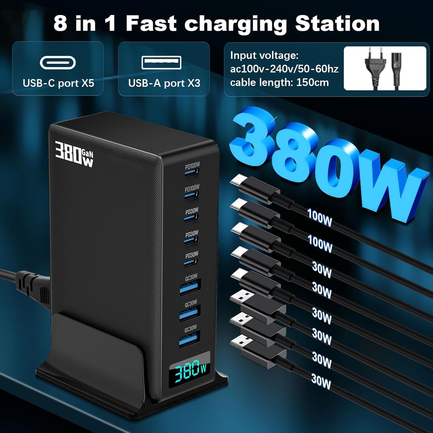 Anker Chargeur USB Secteur USB PowerPort 6 Ports 60 W - Chargeur Mural Avec Technologie PowerIQ, Adaptateur De Voyage Pour Smartphones Et Tablettes : IPhone, IPad, Samsung Et Autres