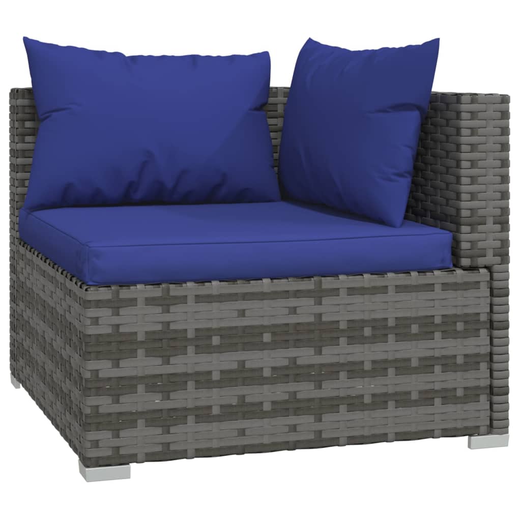 Maison Exclusive - Set Divani da Giardino 9 pz con Cuscini in Polyrattan Grigio - 4