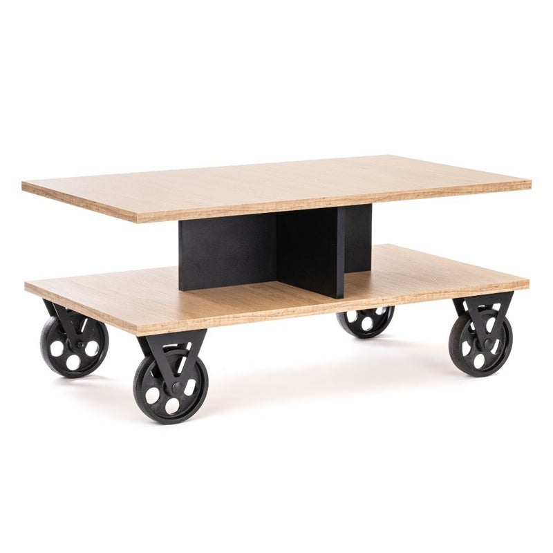 Stolik kawowy na kółkach nowoczesny do salonu balkon agata 100cm artisan