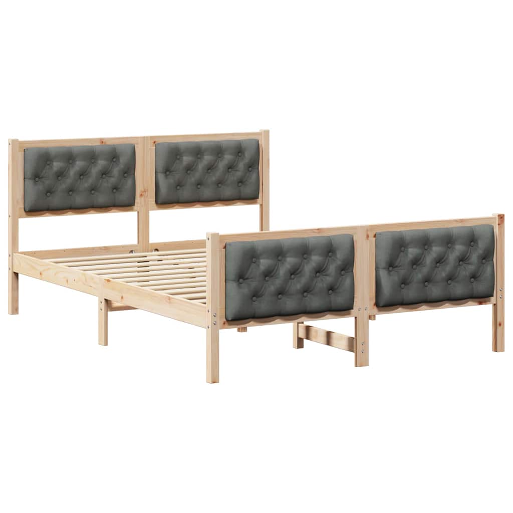Cadre de lit gris foncé 140 x 200 cm en pin massif - 2
