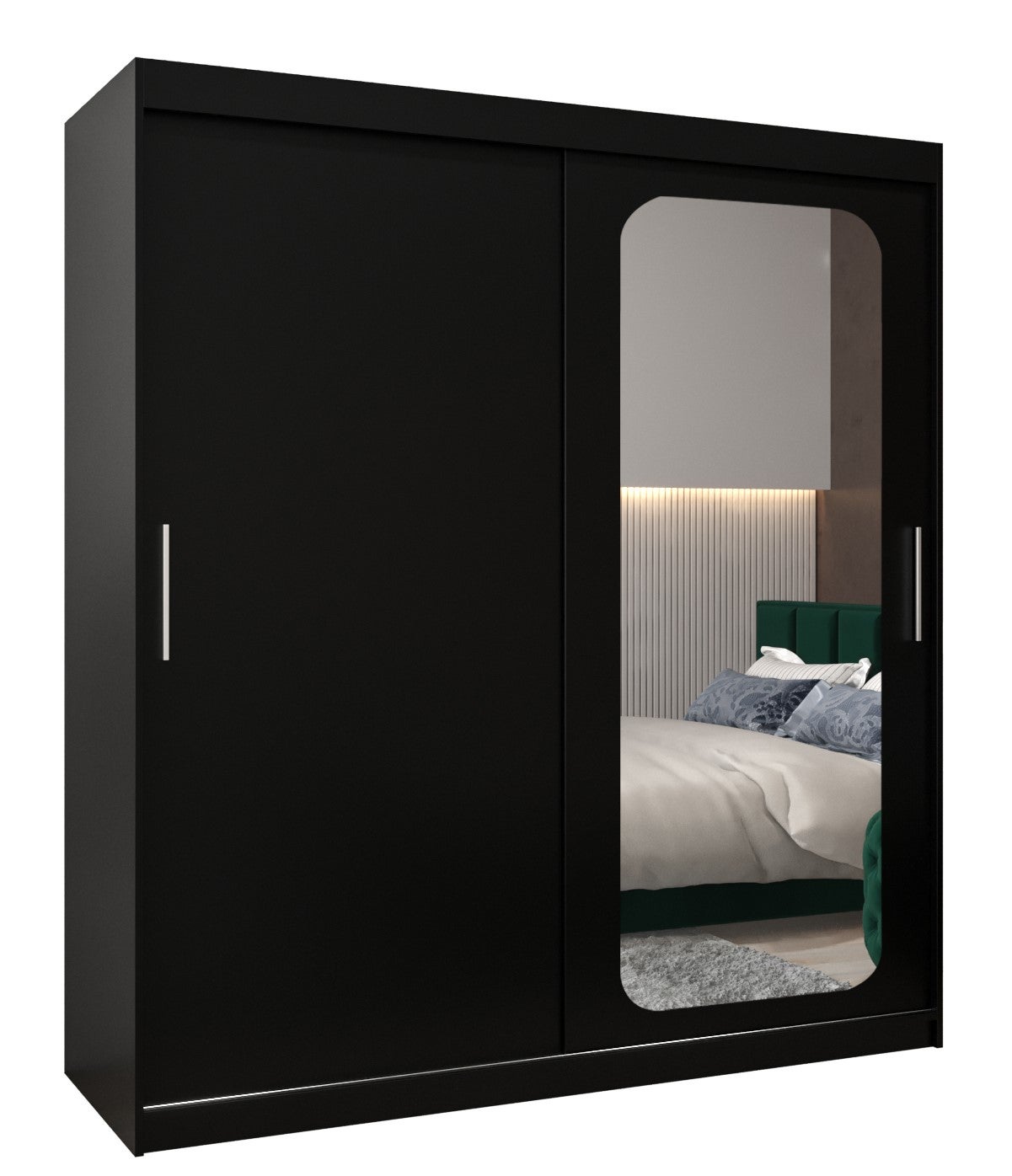 Szafa przesuwna garderoba PROMO T2 180 x 62 x 200 cm Czarny - Abiks Meble