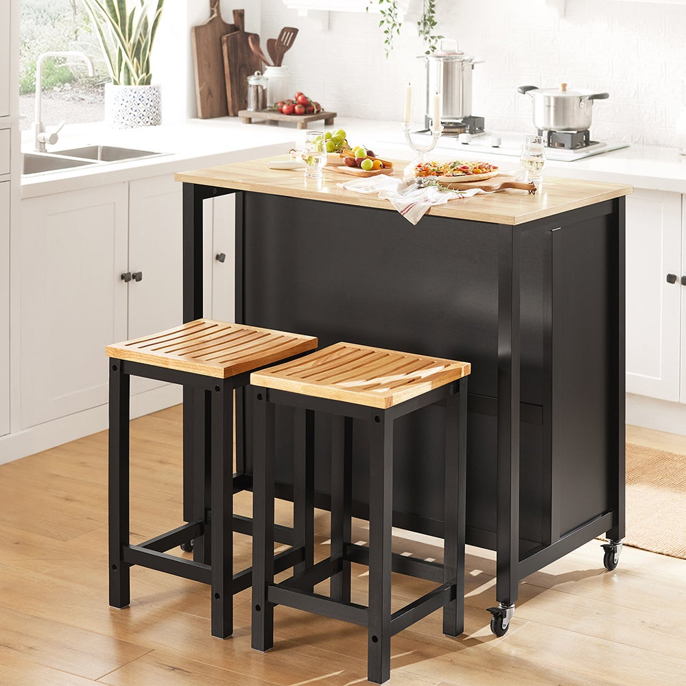 SoBuy FKW74-SCH Cuisine Buffet Desserte de Cuisine à roulettes Table Roulante Meuble de Rangement pour Cuisine et Salon avec 2 tiroirs et 2 étagères - 8