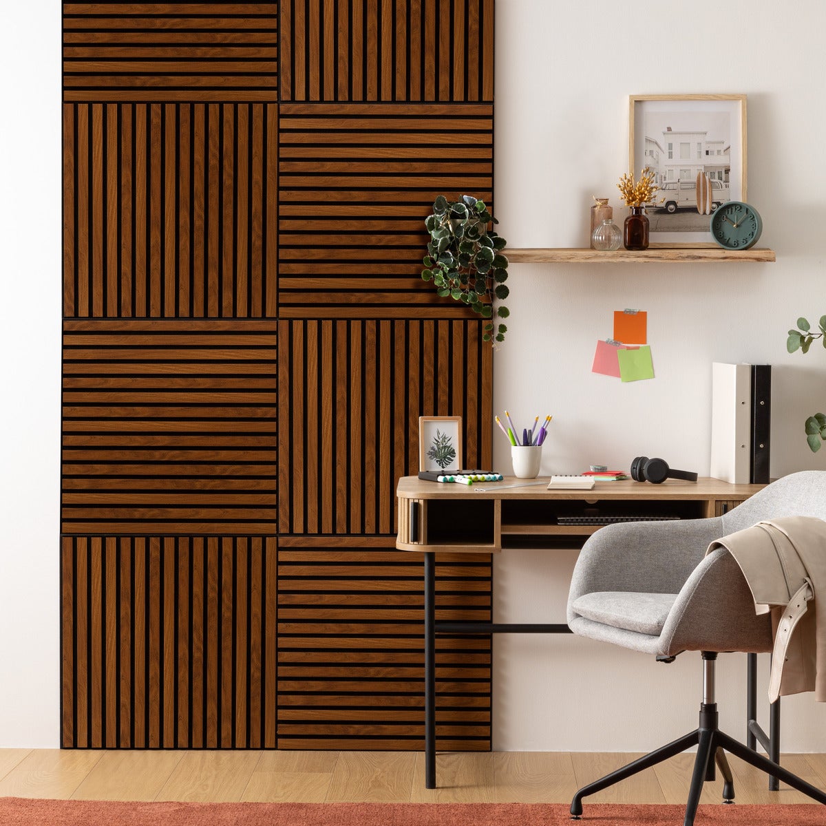 Pannello decorativo da parete Colva in legno scuro 60x60cm - 7