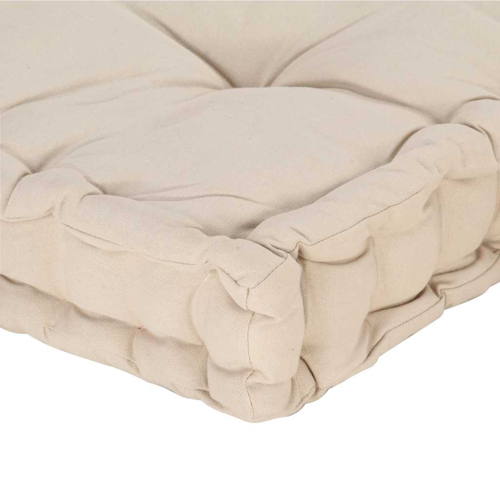 Coussin de plancher de palette Coton 120x40x7 cm Beige - 6