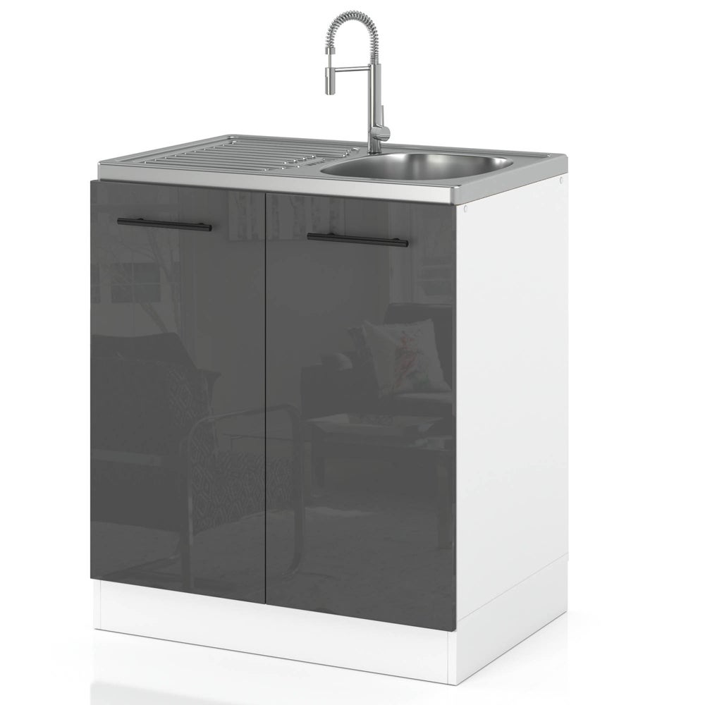 Szafka kuchenna pod zlewozmywak dolna na nóżkach 60cm spremium szary połysk