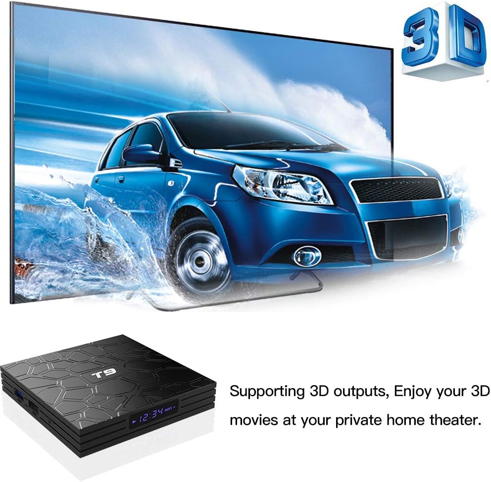 T9 Android 9.0 Boîtier TV 2 Go RAM/16 Go ROM Support 2.4/5.0 GHz WiFi BT4.0 RK3318 Quad-Core 4K 3D HD DLNA Smart TV Box - 3