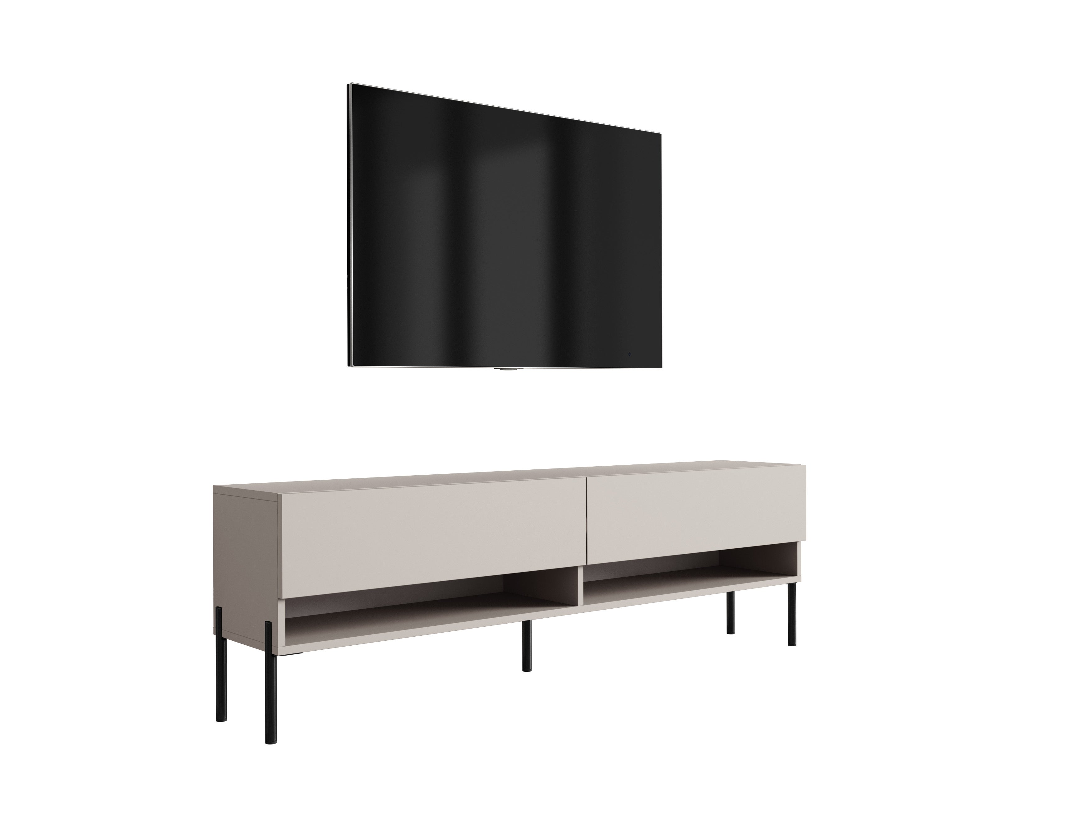 Szafka RTV : Kaszmir, nóżki proste czarne, 170 × 32 × 52 cm