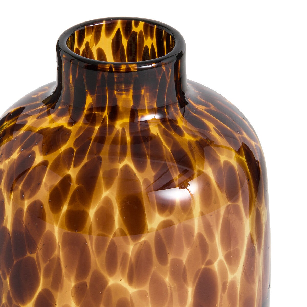 Vase En Verre Imprimé Léopard – Hauteur 25 Cm – Couleur Ambre/marron – Marque Paris Prix – Neuf