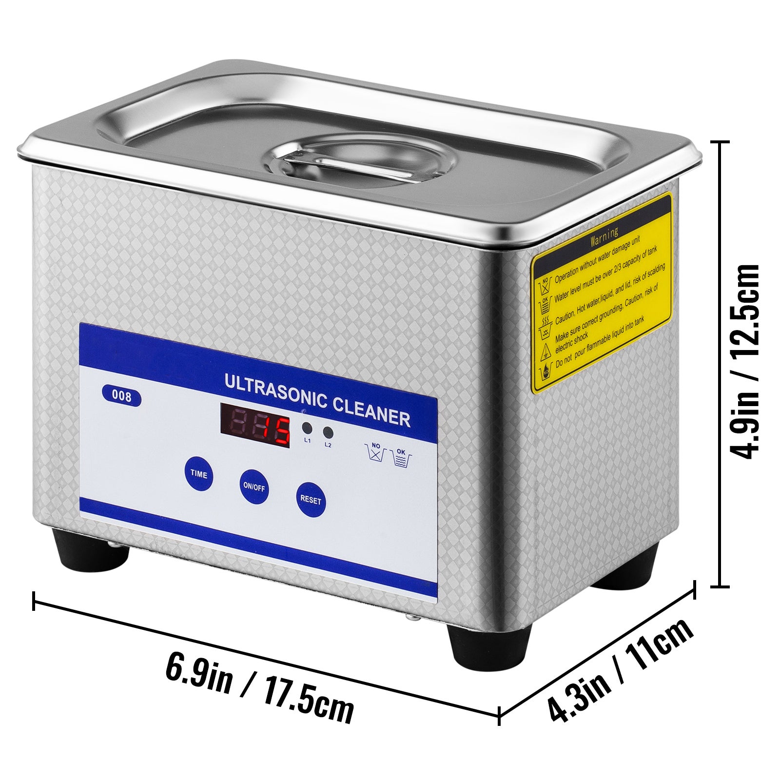Limpiador Ultrasónico SucceBuy 0.8L Calentamiento Digital Temporizador Joyería Gafas 35W Acero Inoxidable Uso Comercial Doméstico - 2