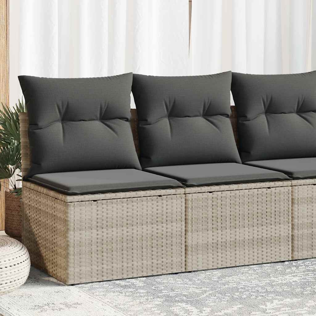 2-cz sofa ogrodowa z poduszkami, jasnoszary, rattan PE i akacja vidaXL