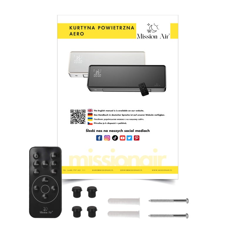 Kurtyna powietrzna AERO 2000W Black