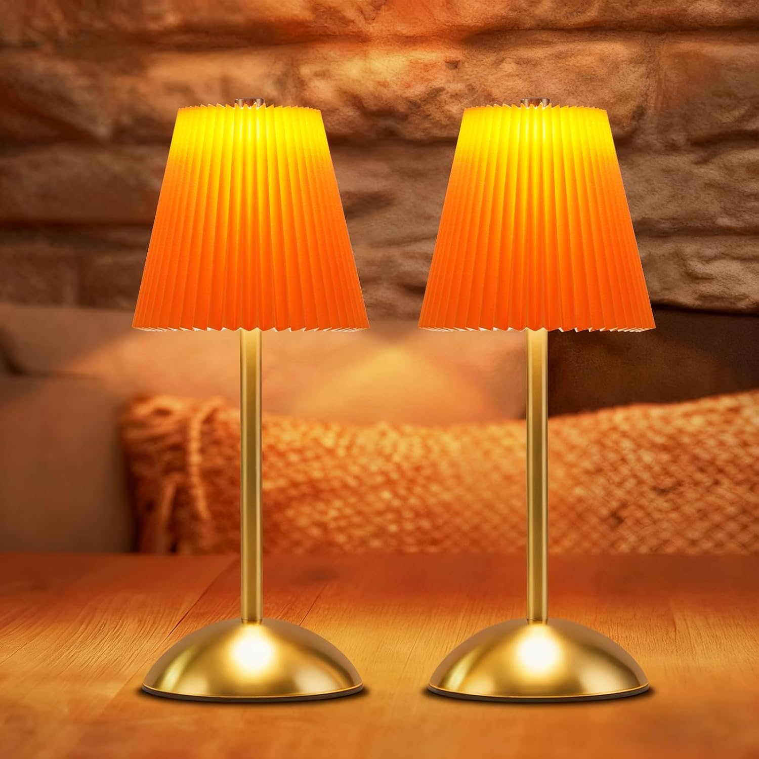 ZMH Zestaw 2 bezprzewodowych lamp stołowych LED z 3 temperaturami barw do jadalni