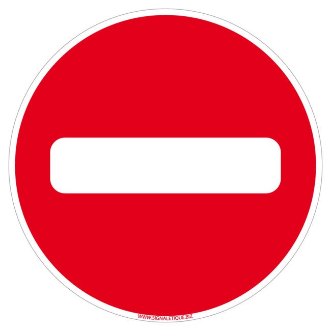 Panneau de signalisation sens interdit, PVC, Diamètre Ø 170 mm (17 cm ...