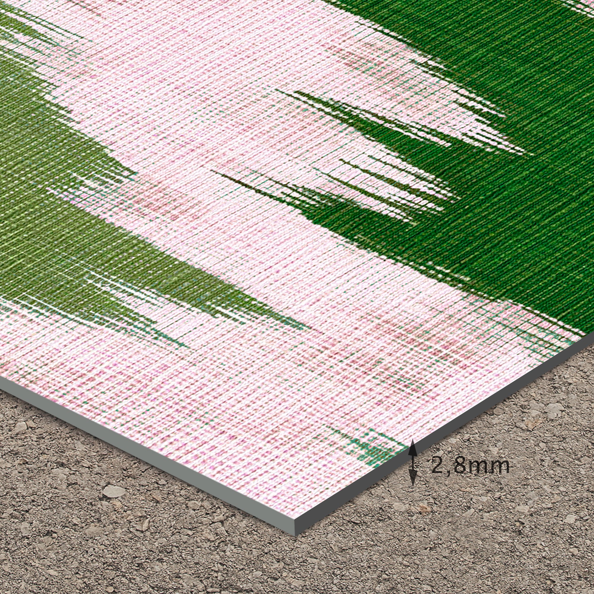 Tapis PVC Intérieur/Extérieur Ikat Émeraude 133x200 cm - Vinyle imprimé antidérapant, lavable et résistant pour terrasse et maison - 3
