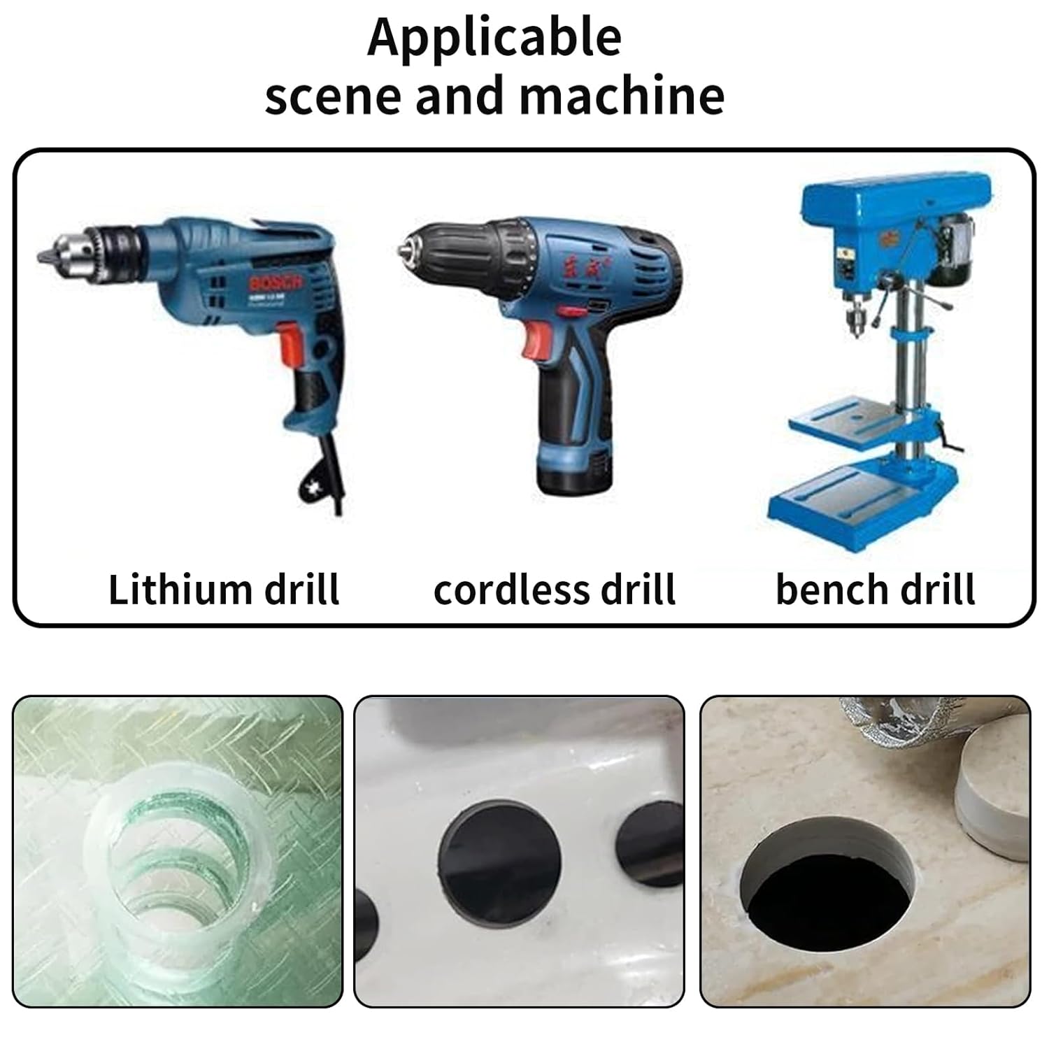 Sega a tazza diamantata da 35 mm, punta da trapano per piastrelle, ceramica, pietra e vetro, strumento preciso per il taglio di materiali duri - 5