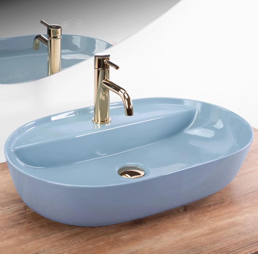 Umywalka Nablatowa Rea Aura 61 Niebieski 61 X 41