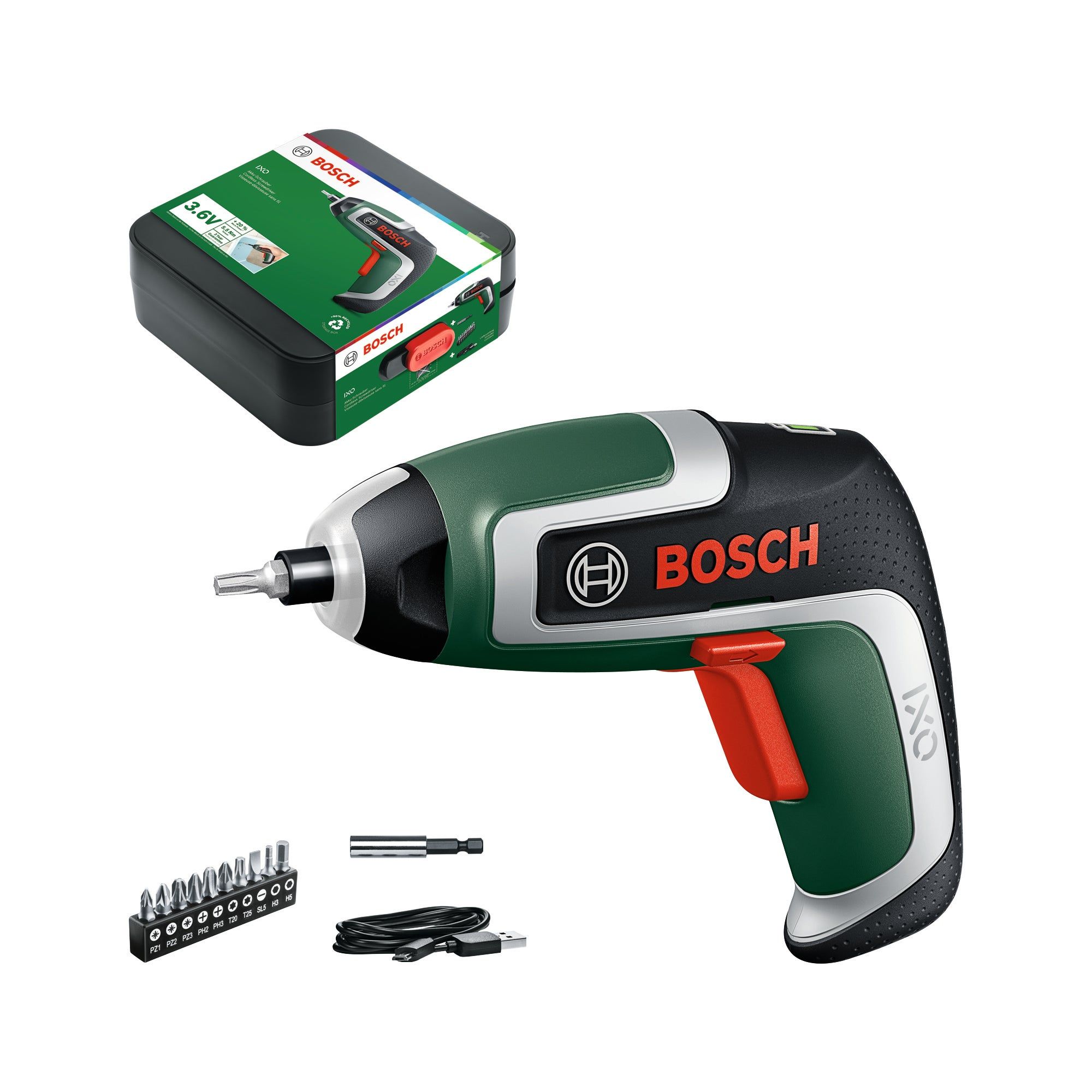 Wkrętak akumulatorowy 3.6 V BOSCH IXO 7 basic, 5.5 Nm akumulator 2 Ah + 10 bitów