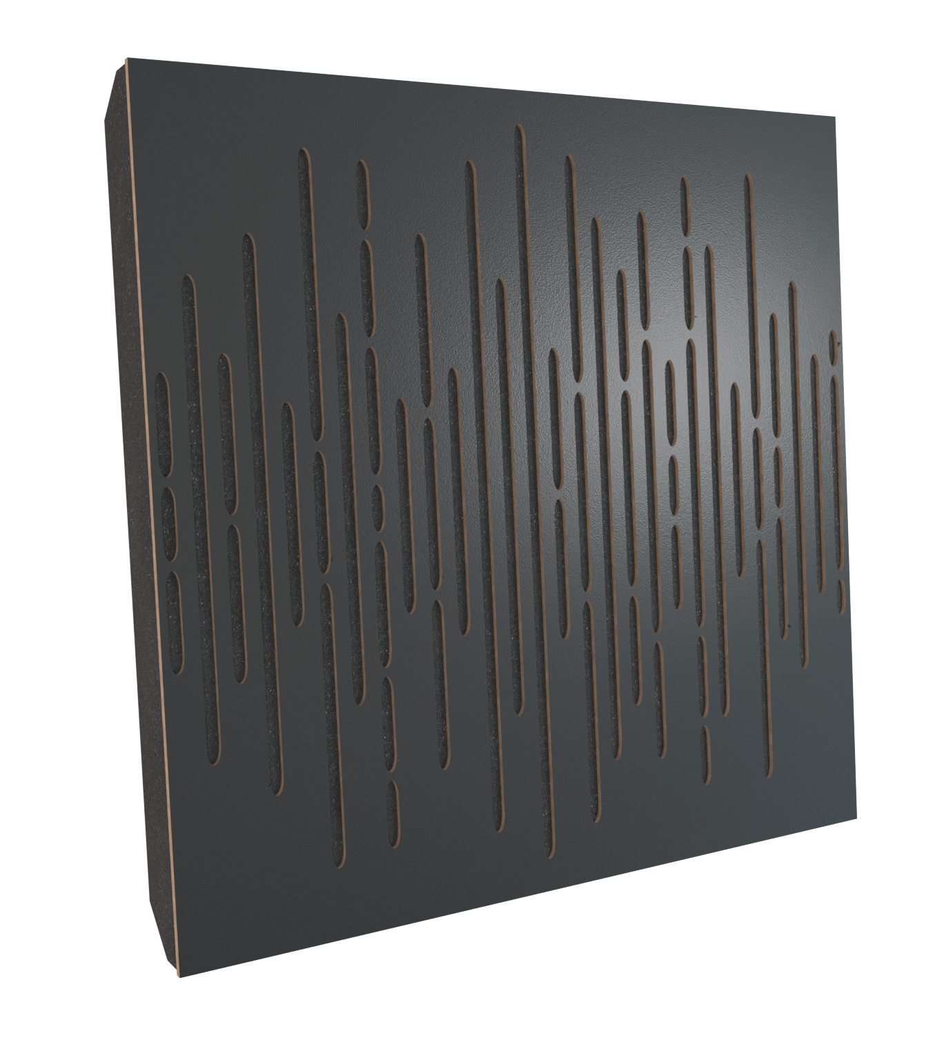 Lot de 4 Panneaux acoustiques insonorisants WAVE 50x50x5 cm - 1 m² surf.totale - MDF perforé laminé et mousse acoustique - Noir - 2