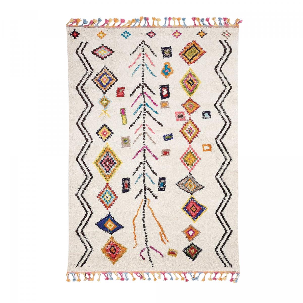Tapis Berbère 160x230 Tissé Motif Ethnic Safi Crème Tapis Berbère 160x230 Tissé Motif Ethnic Safi Crème