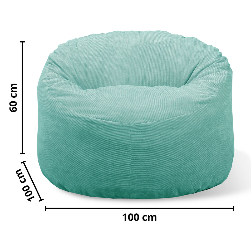 Bananair Pouf En Velours Côtelé - Blanc Cassé, Cocooning Pour Salon Ou Chambre
