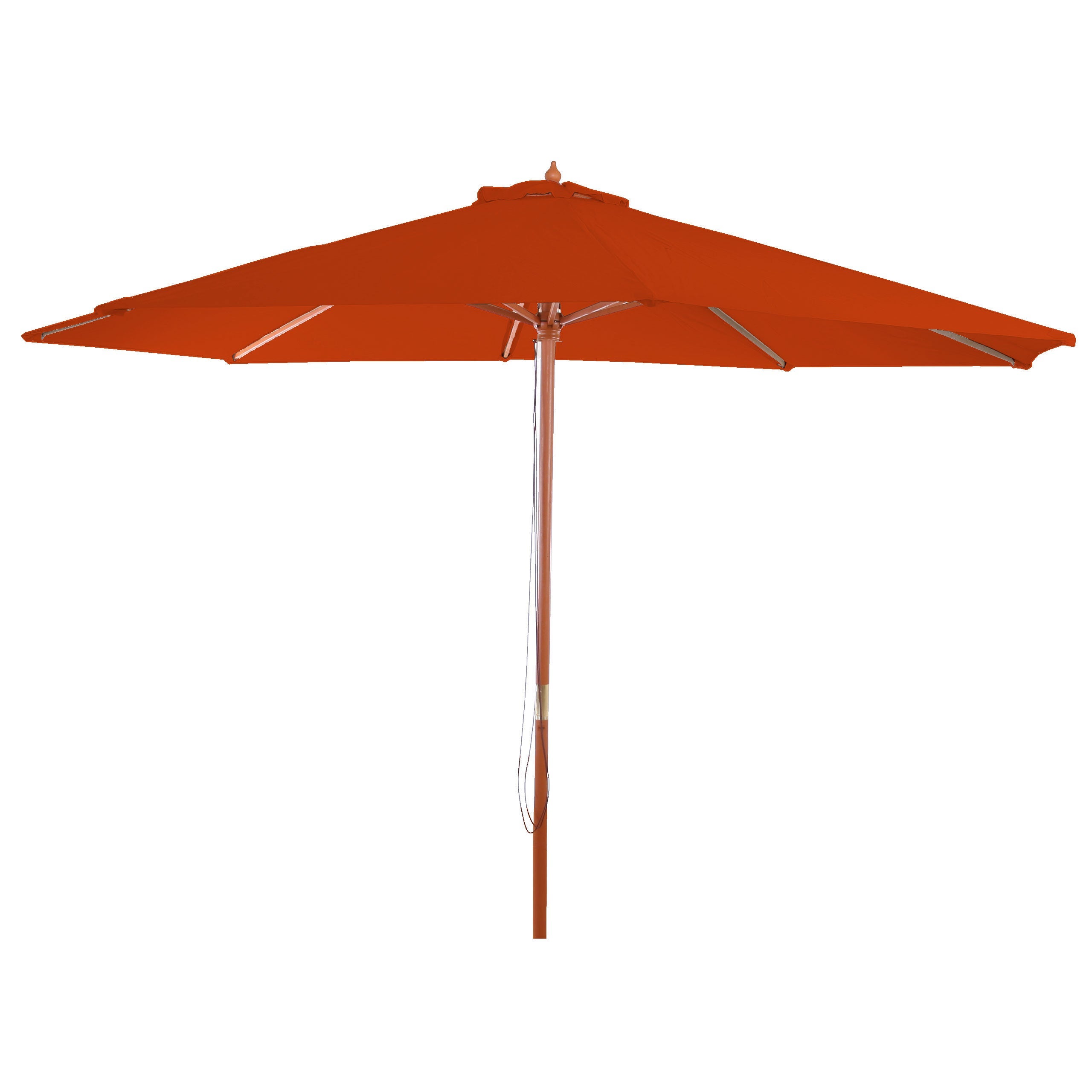 Leroy Color Example Sombrilla de jardín 3 m de diámetro poliéster/madera color terracota 04 ...
