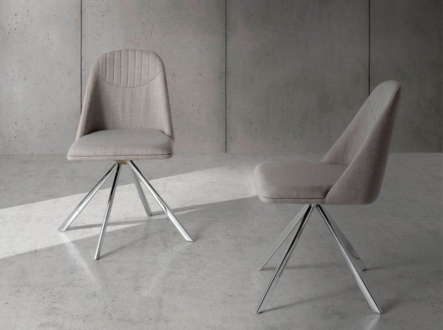 ANGEL CERDA Silla giratoria tela gris