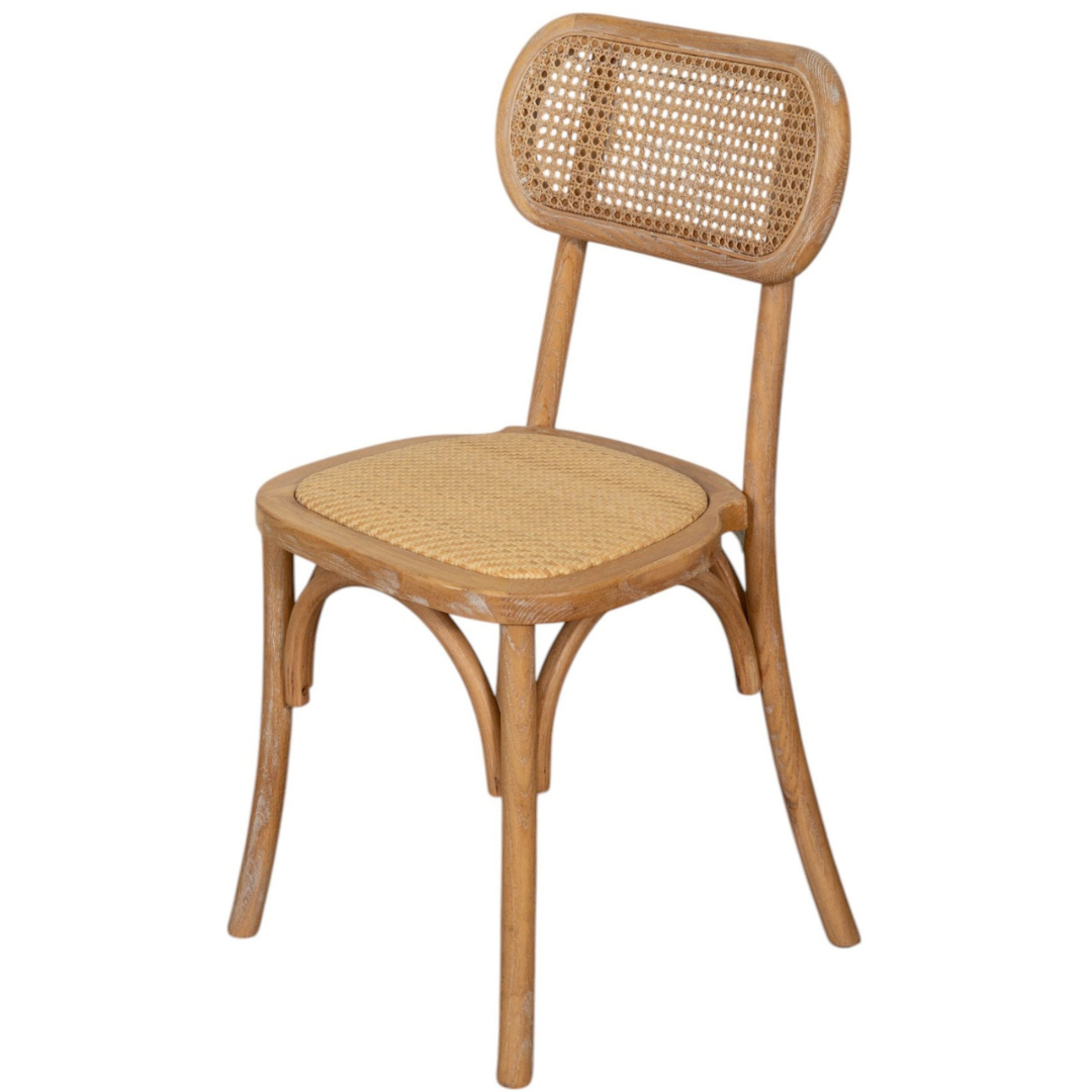 Biscottini silla de comedor symphonia de madera maciza - sillas apilables con asiento de ratán - sillas para restaurante y bar