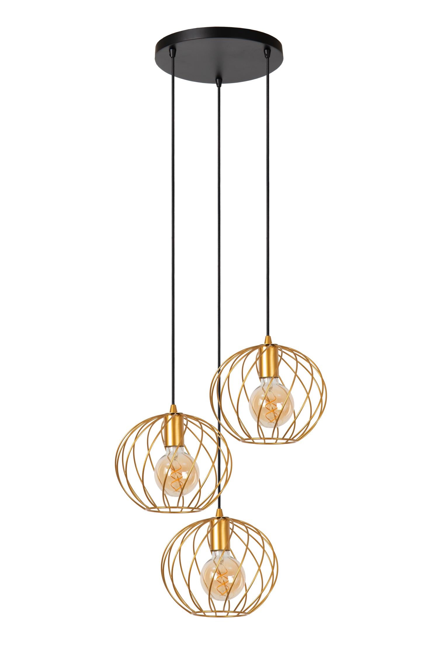 Lampa wisząca DANZA mosiężno-złota 3xE27x40W metal wym:155x50x50cm IP20 Lucide - 2