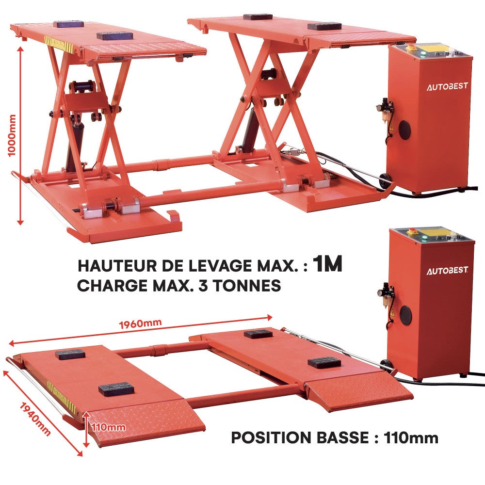 Autobest - Pont ciseau 3 tonnes électro hydraulique - livré prêt pour utilisation - 5