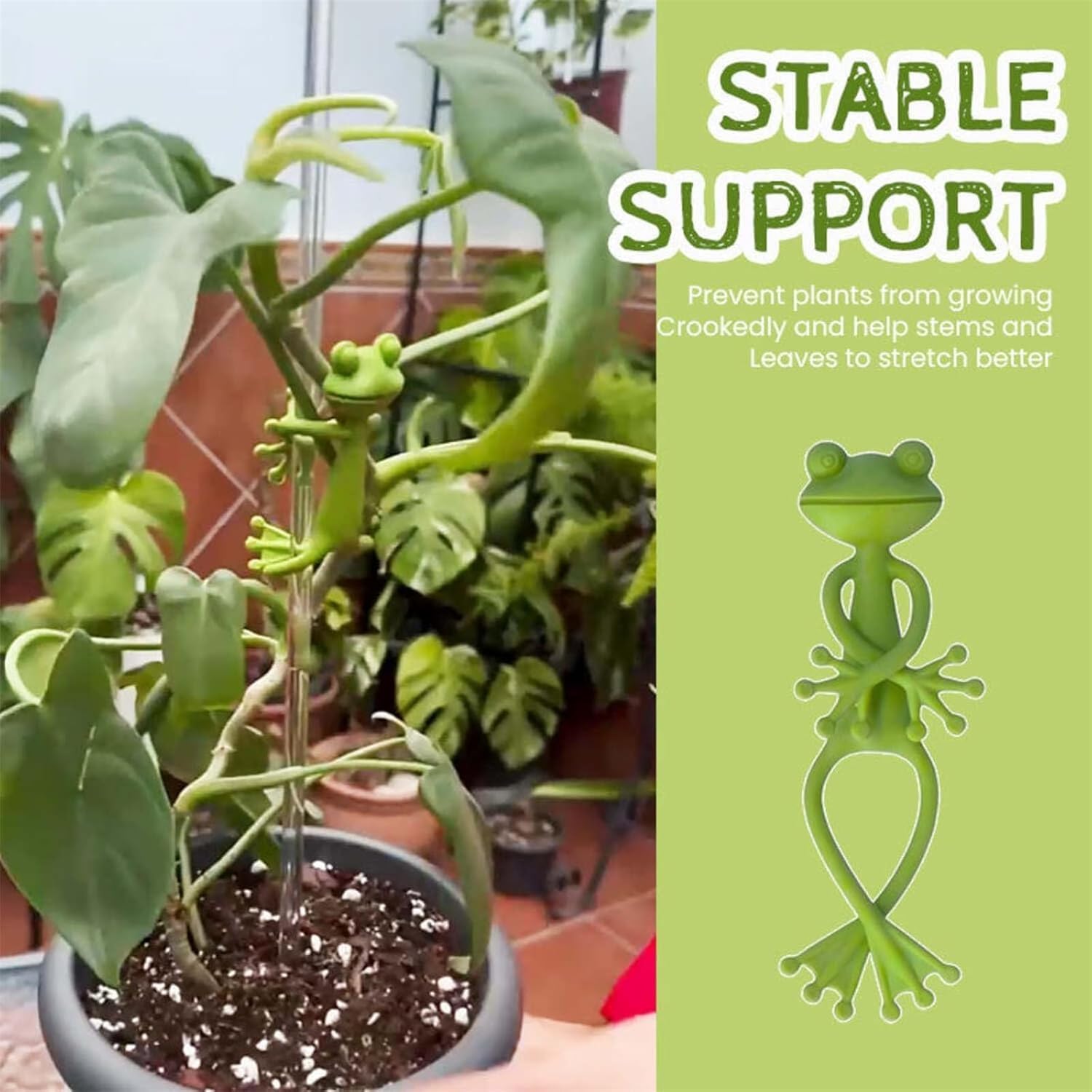 10 tuteurs pour plantes grimpantes en forme de grenouille, attaches pour plantes grimpantes en forme de grenouille, fixations pour plantes grimpantes - 4