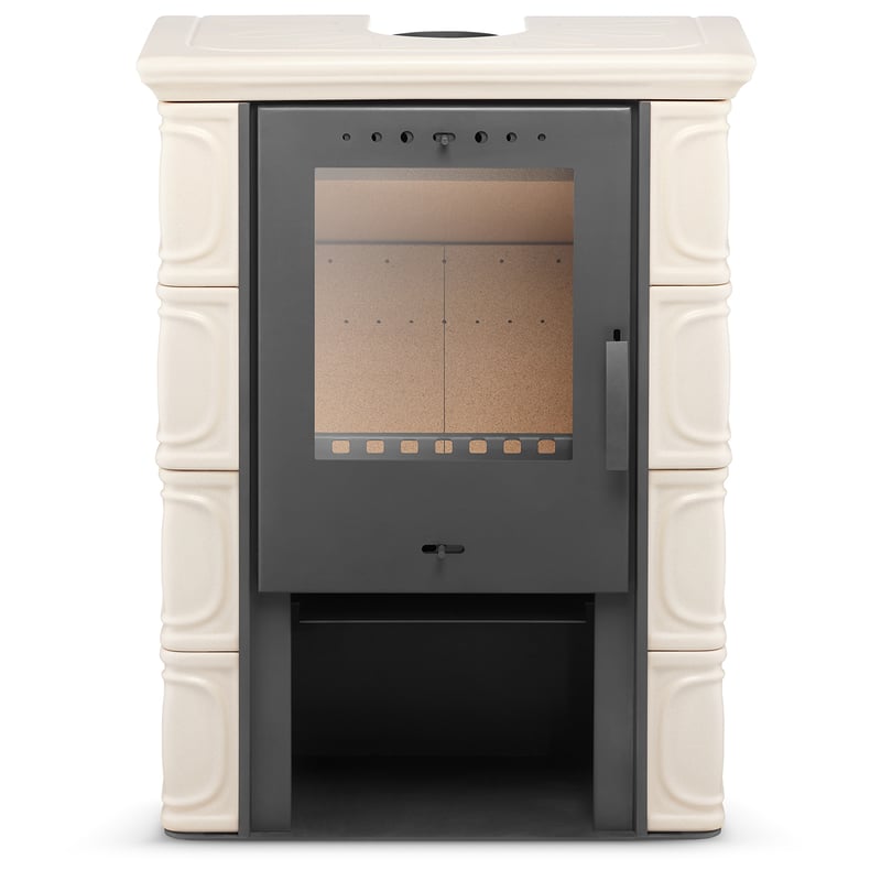 Kominek kaflowy piec wkład kominkowy wolnostojący koza ELDUR cappuccino