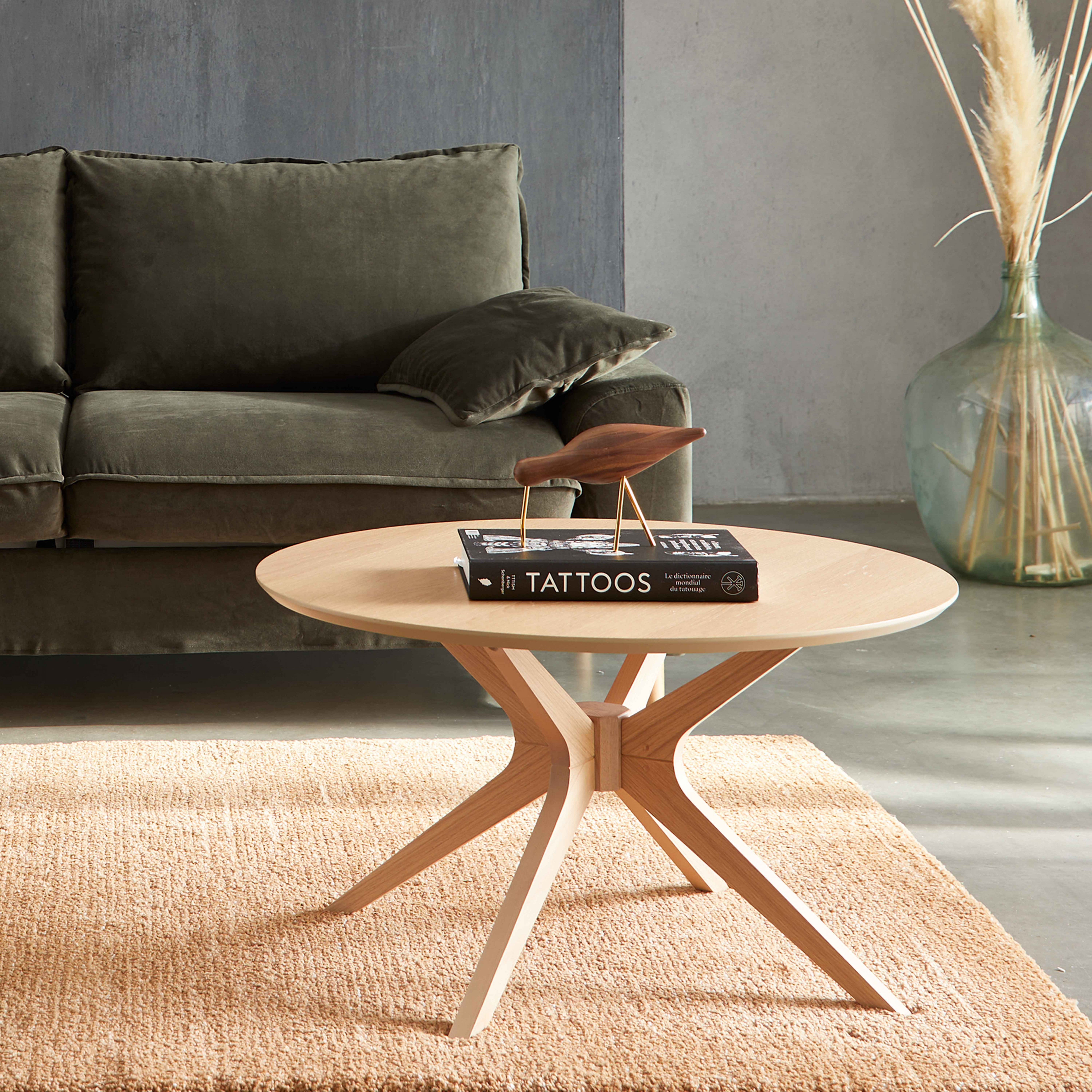 Table basse ronde en bois 80 cm bois clair | Leroy Merlin