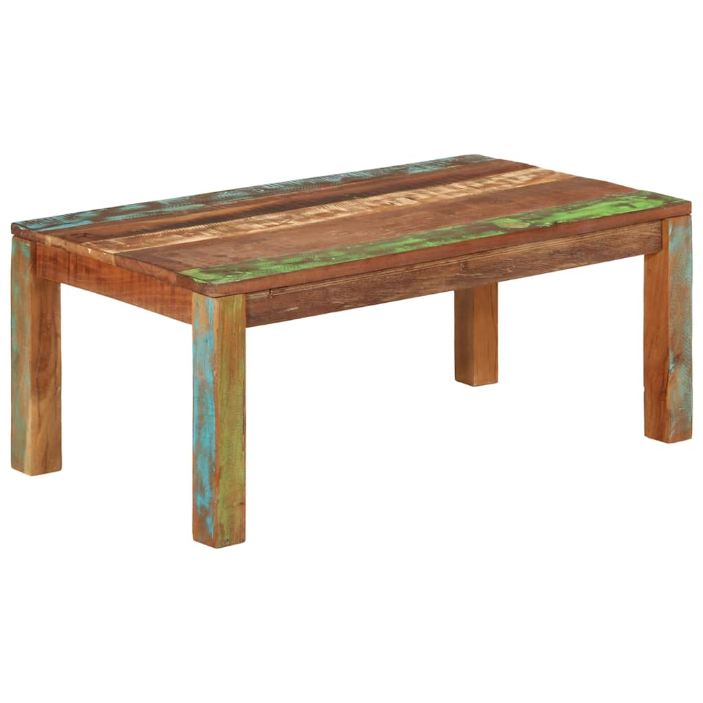 Table basse 110x55x40 cm bois de récupération massif - 2